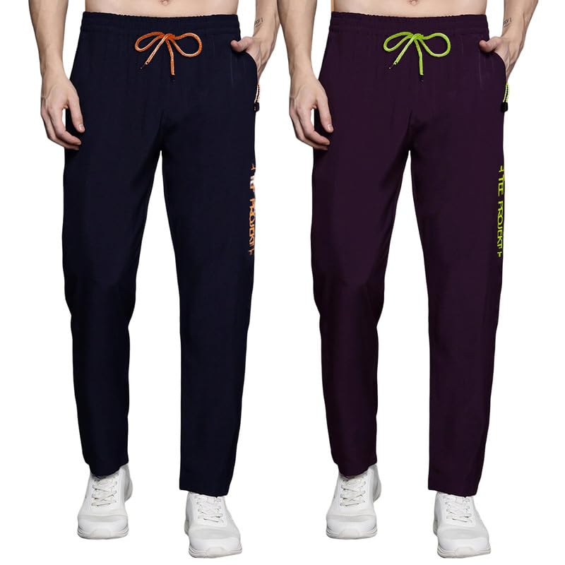 Pinkmint Track Pant for Men ll Soild Track Pant ll Stretchable Regular Fit ll Yoga Wear ll Active wear (Pack of 2)