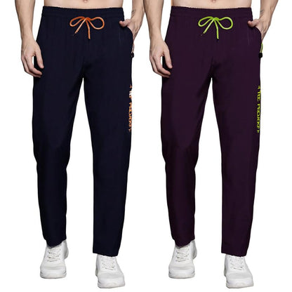 Pinkmint Track Pant for Men ll Soild Track Pant ll Stretchable Regular Fit ll Yoga Wear ll Active wear (Pack of 2)
