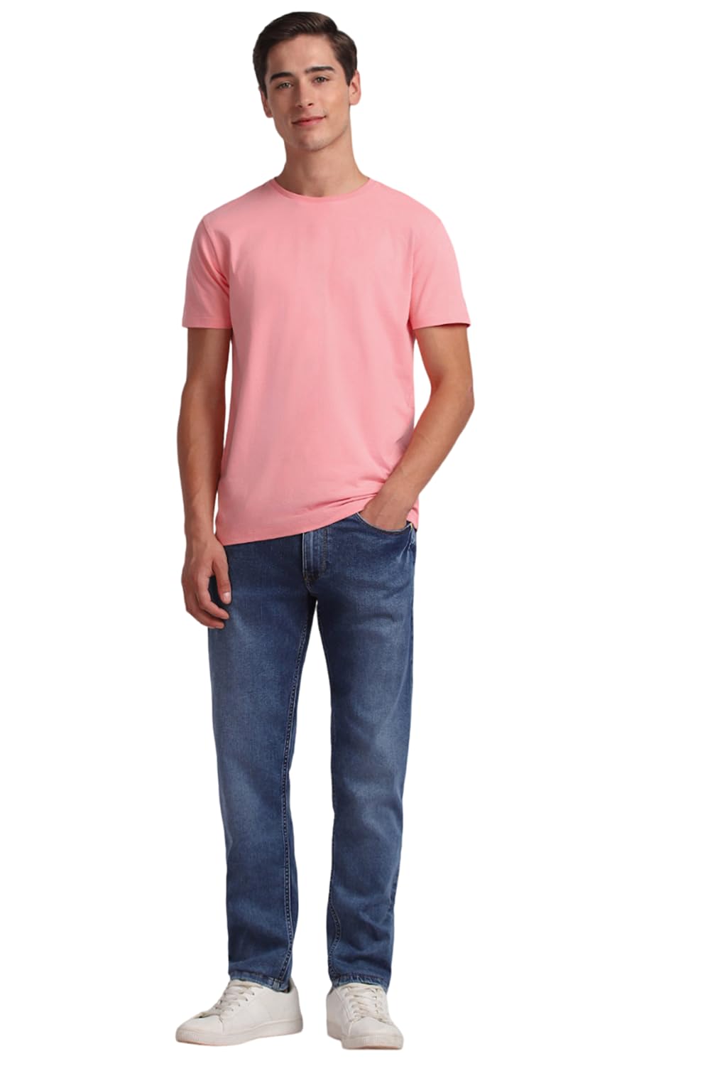 Allen Solly Men Solid Casual Half Sleeve Short Sleeve Crew Neck T-Shirt