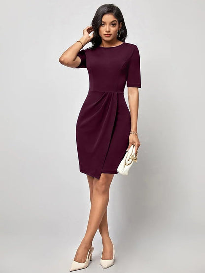 Oomph! WomenS Western & Fusion Wear Stetchable Party Dress For Women, Purple - Md957