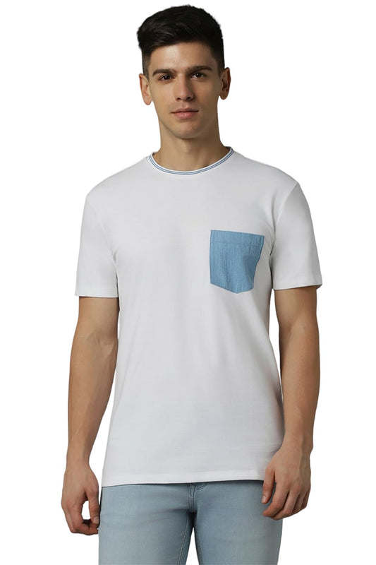 Allen Solly Men Solid Casual Cotton Polyester Half Sleeve T-Shirt