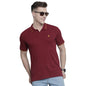 The Indian Garage Co Men Slim Fit Solid Polo Collar Tshirt Dark Red