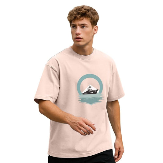 Nobero MenS Solid Oversized Fit T-Shirt (1M-Twrt-C0723_Blush