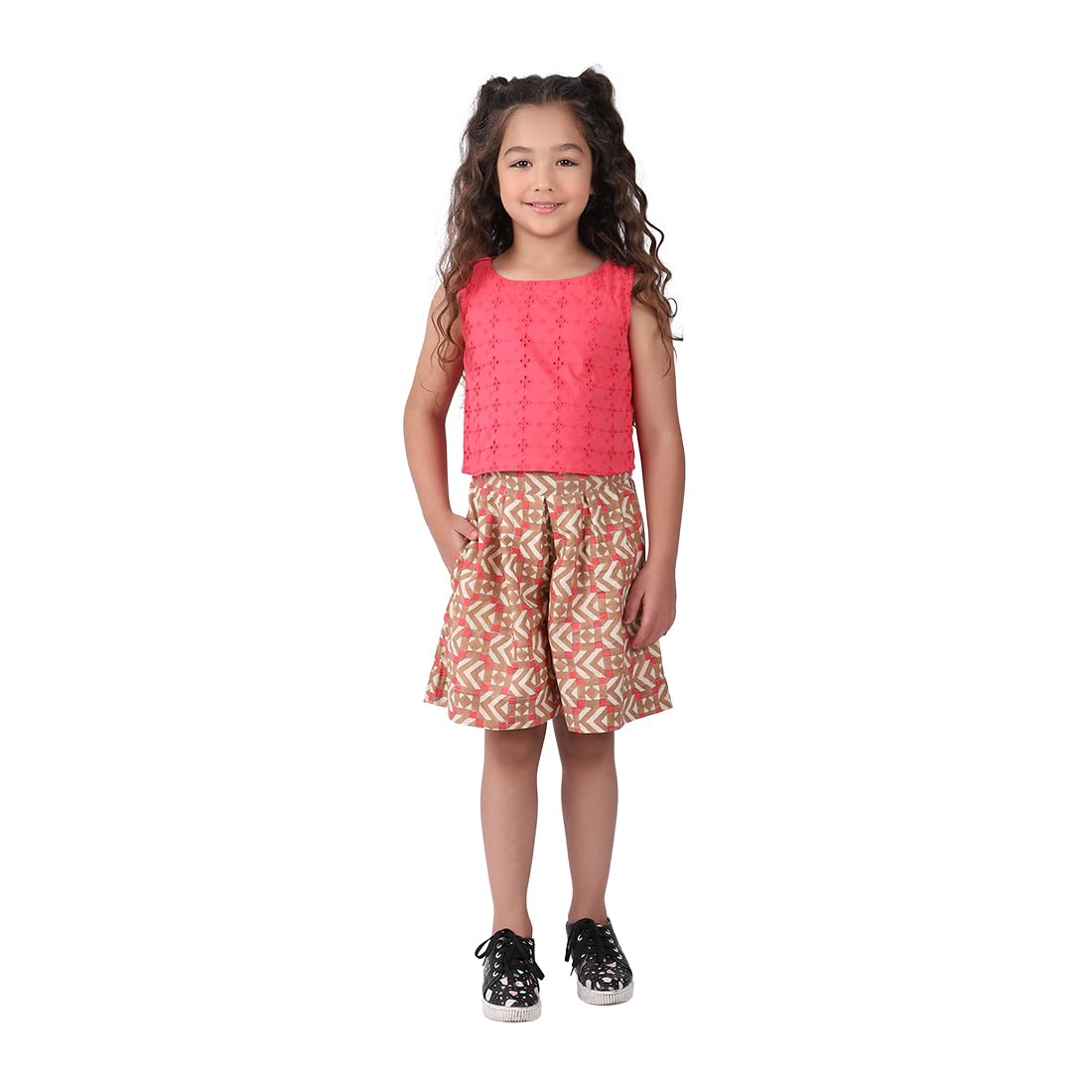 Fabindia Kids Block Printed Shorts Set Cotton_3-4Y
