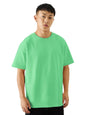The Souled Store Solids: Spring Bud Green Drop Shoulder Short Sleeves Round Neck Cotton Oversized Baggy T-Shirts for Men and Boy