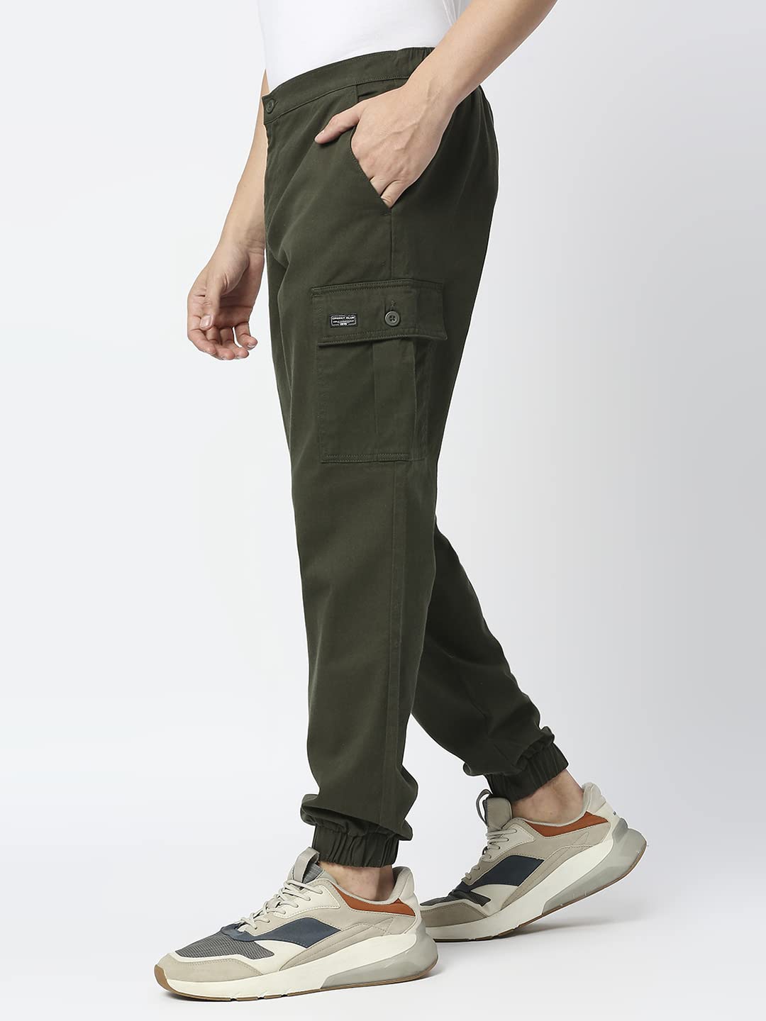 Thomas Scott Mens Solid Slim Fit Trouser Green