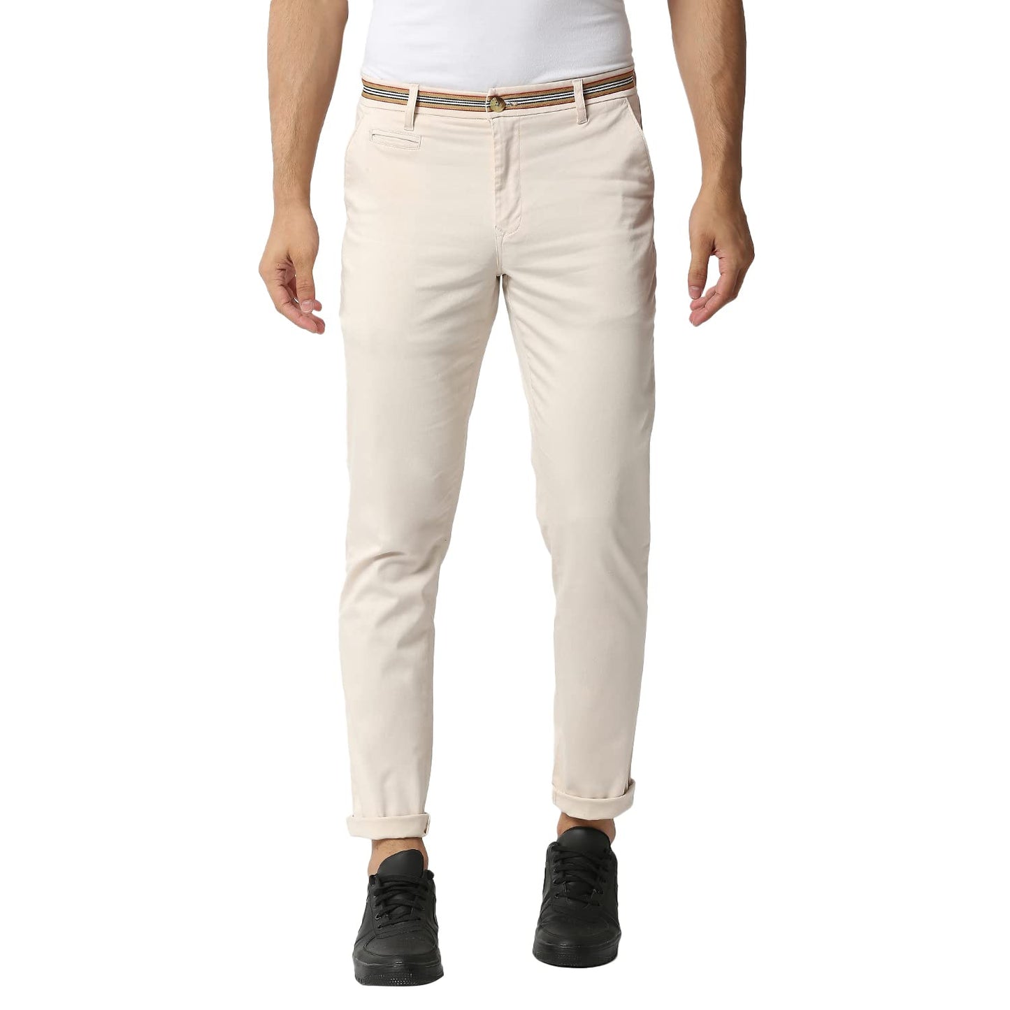 Thomas Scott Mens Solid Slim Fit Trouser Fawn