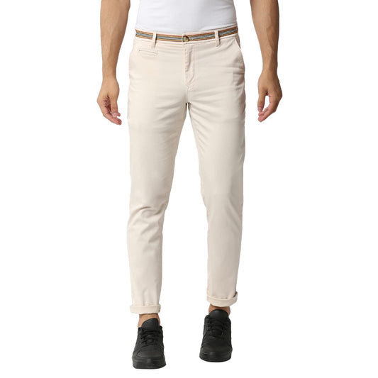 Thomas Scott Mens Solid Slim Fit Trouser Fawn