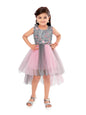 Aarika Girl's Net Fit and Flare Knee-Length Dress (SP-FK-30211_Pink