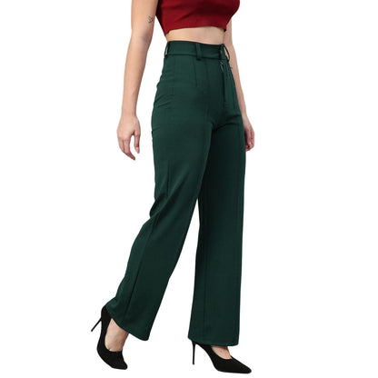 Kotty Womens High Rise Viscose Rayon Solid Trousers