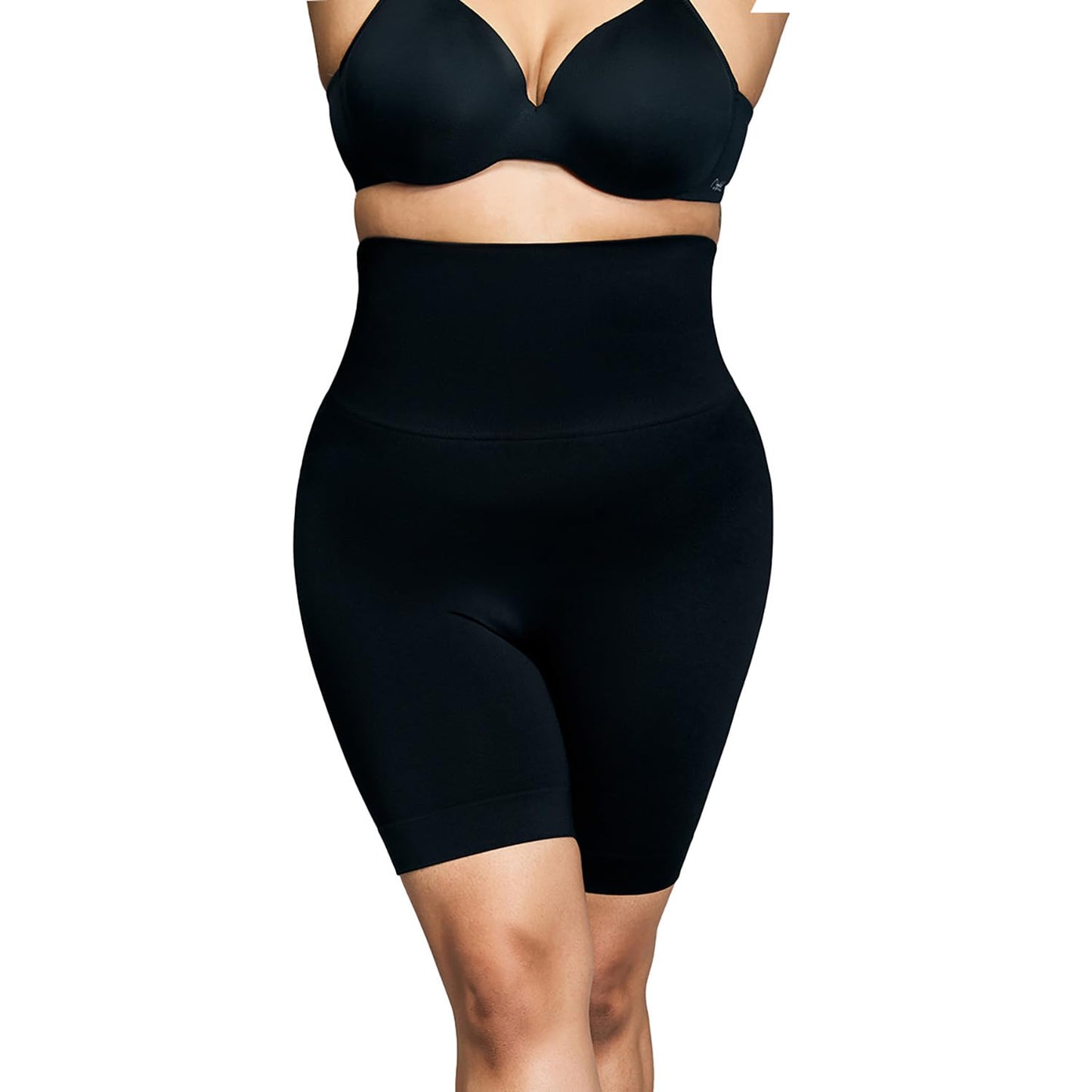 Nykd Stretchable High Rise Waist And Thigh Shapewear Brief Tummy Tucker/Shaper For Women Shapewear, Nysh02, Black(Anthracite), X