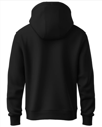 ADRO Mens Cotton Neck Hooded Sweatshirt (H24-FECT-BL_Black