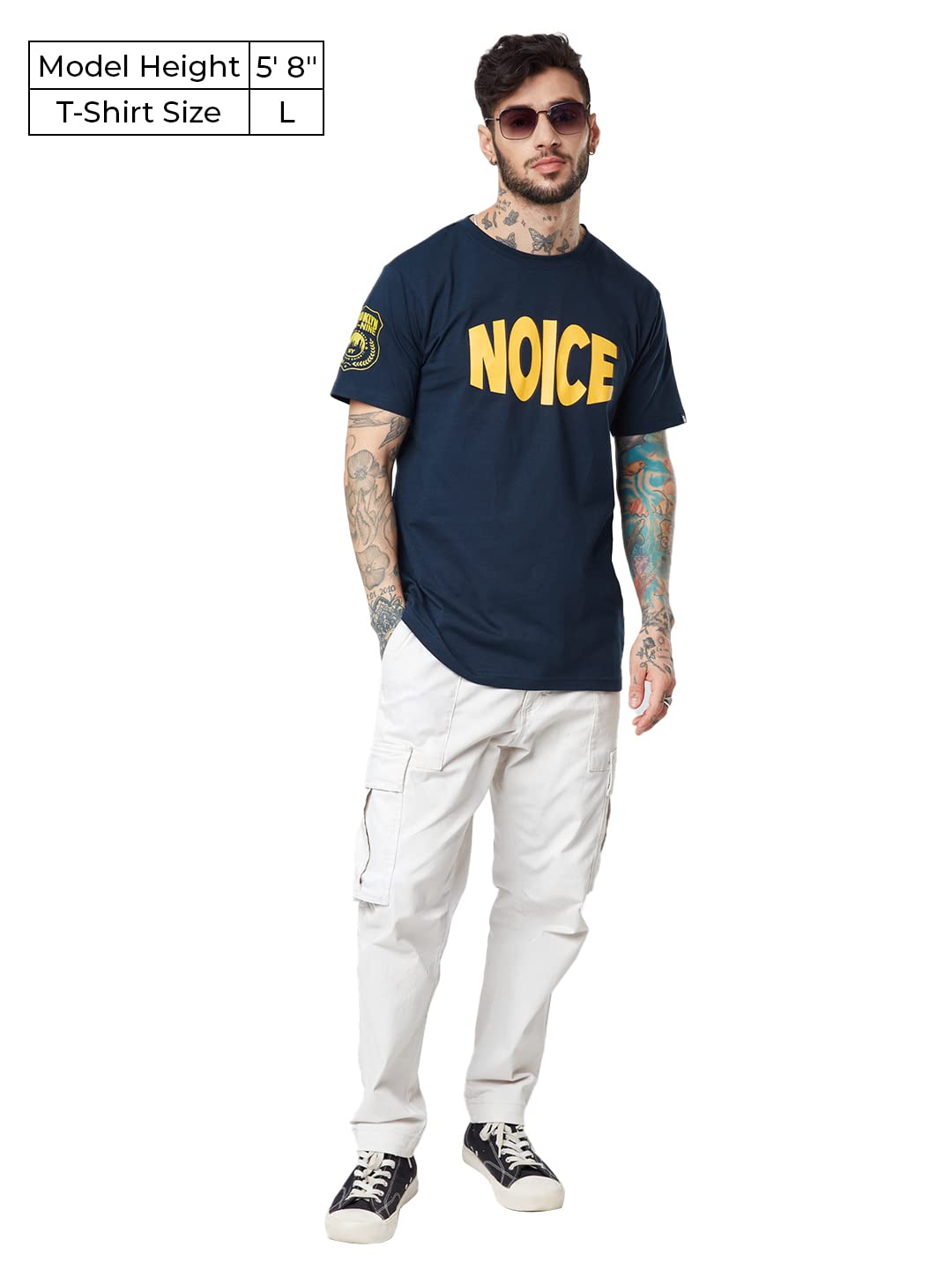 The Souled Store Official Brooklyn Nine-Nine: Noice Mens and Boys Half Sleeve Regular fit Graphic Printed Cotton Navy Blue Color