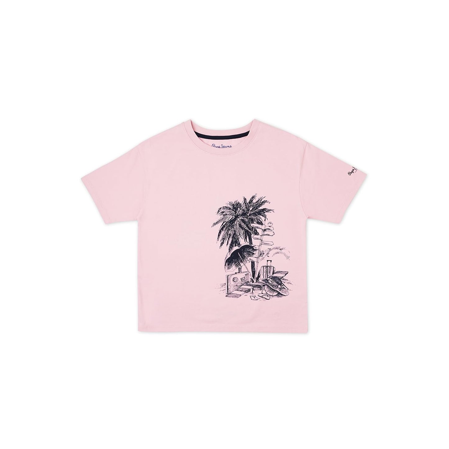 Pepe Jeans BoyS Cartoon Oversized Fit T-Shirt (Pb503867_Fresh Pink