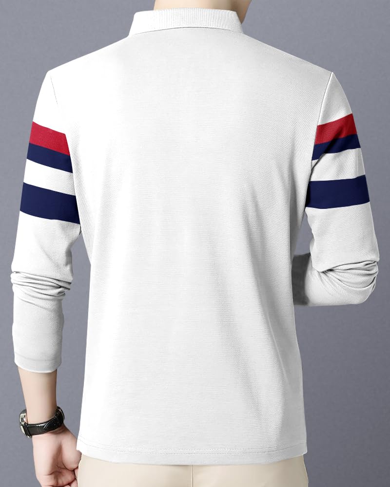 Noble Monk MenS Regular Fit Polo T Shirt |Full Sleeves |Collar Tshirts | Casual T-Shirt For Men