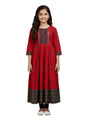 Aarika Girls Red Colour Printed Cotton Kurti-(8-15 Years)-(OCT_KURTI-K-AP-1116-RED-32)