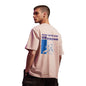 Nobero MenS Graphic Print Oversized Fit T-Shirt (1M-Twrt-C1018-Bl_Step Into The Unknown-Blush