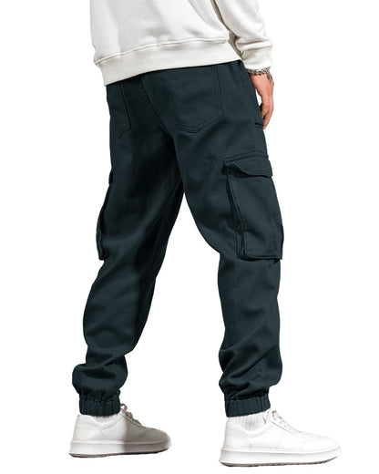 Noble Monk MenS Cargo Pant | Drawstring | Solid Cargo | Multi Pockets Trackpant