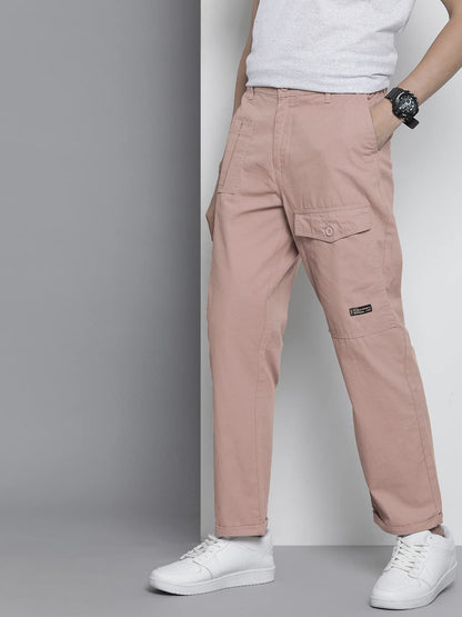 The Indian Garage Co Men Relaxed Fit Solid Mid-Rise Trousers
