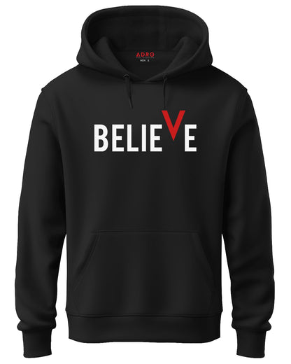 ADRO Men's Cotton Neck Hooded Sweatshirt (H21-M-BVV-BL_Black)