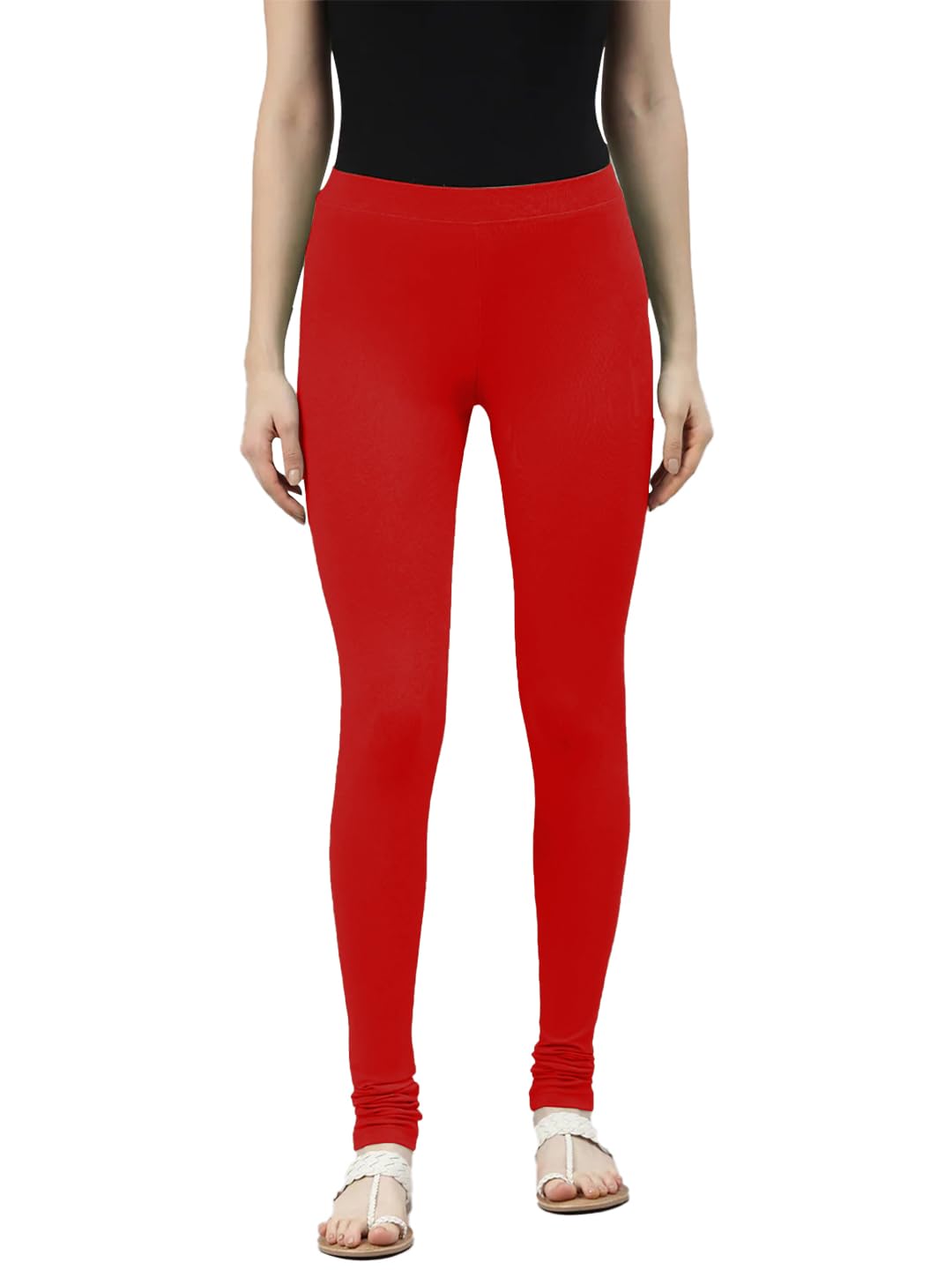 Lyra Premium Viscose Full Length Churidar Leggings For Women Red
