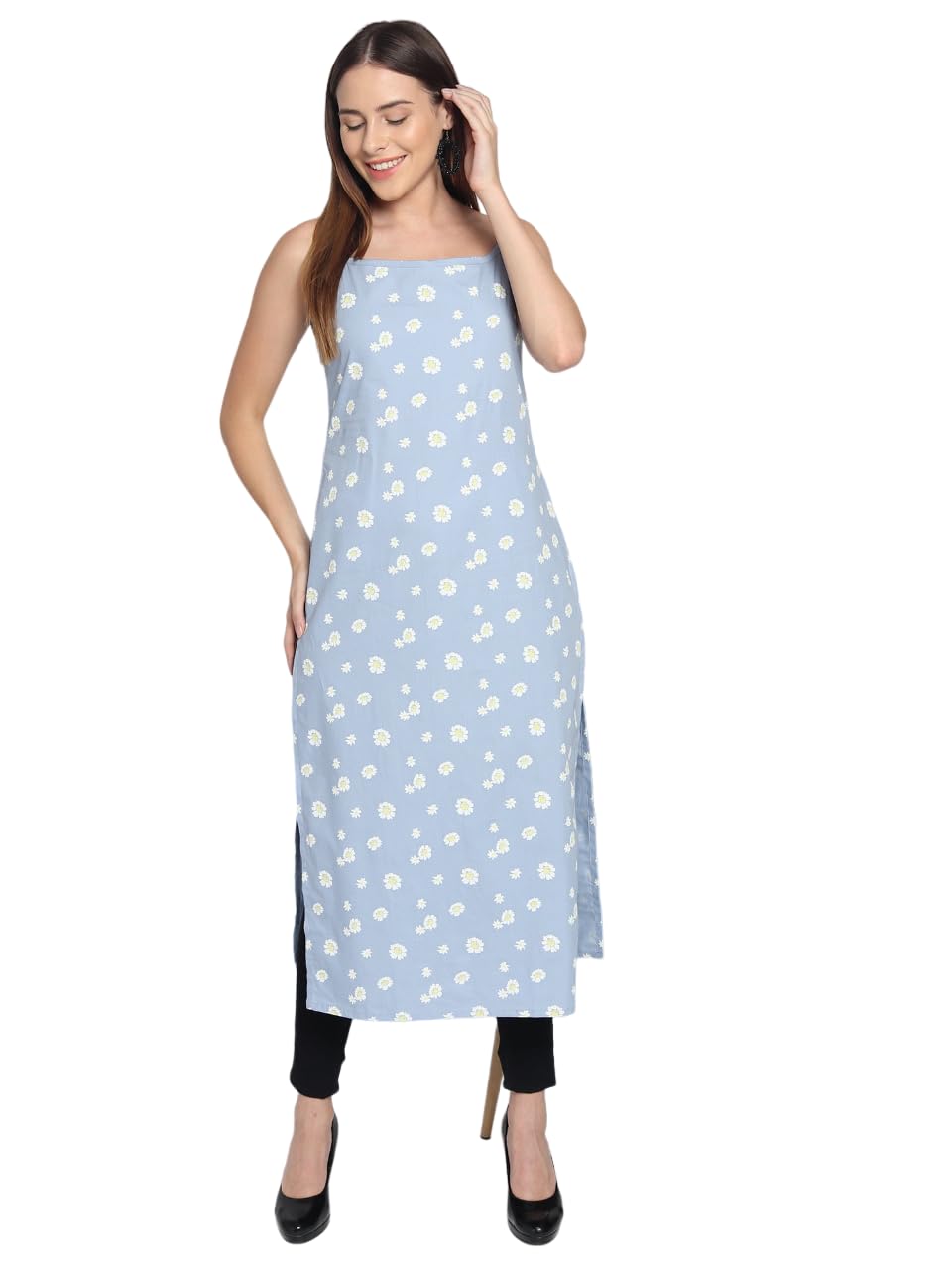 Patlani WomenS Crepe Full Stitched Kurti. Sky