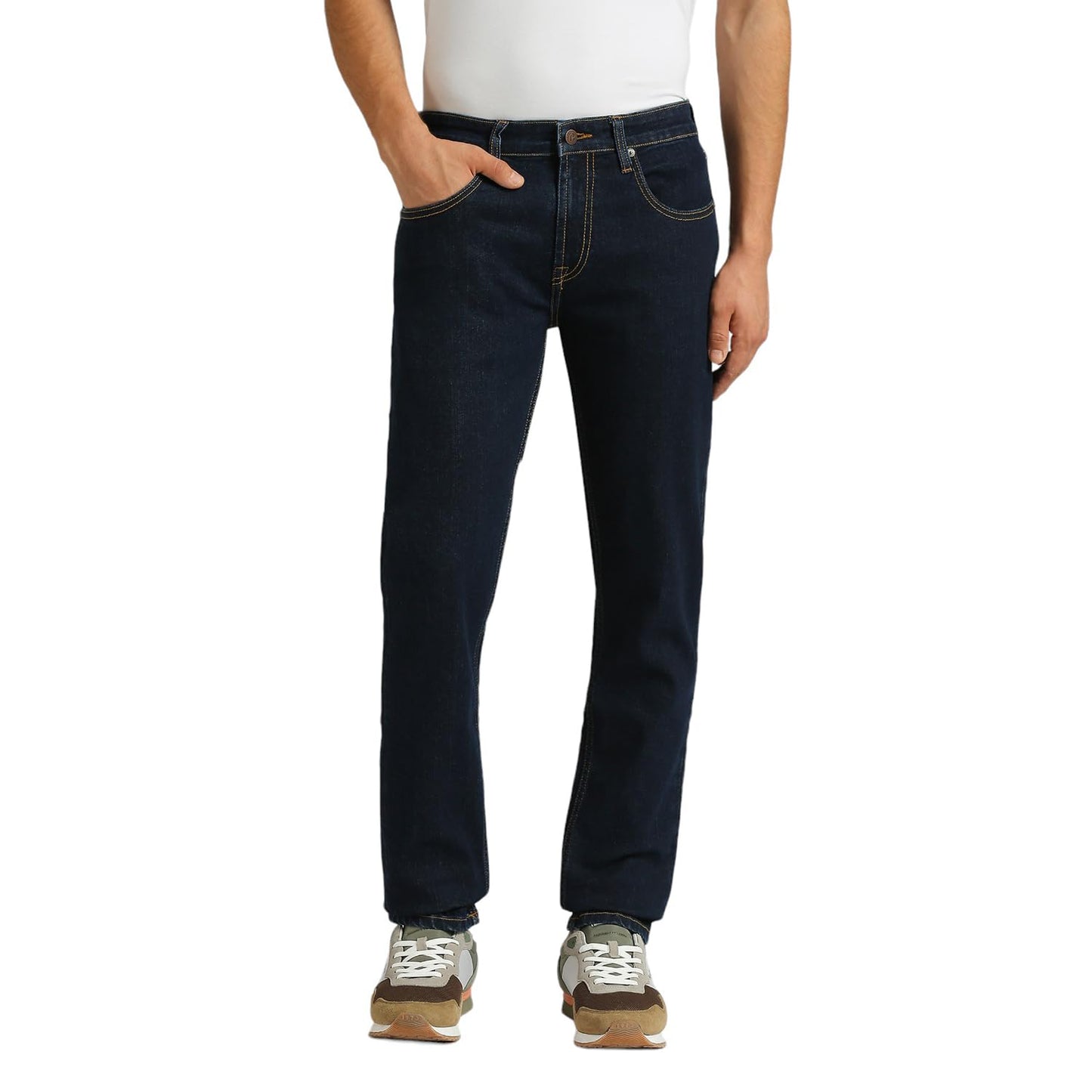 Pepe Jeans Men Low Rise Slim Jeans (Pm207934Aa01_Raw Used_Dark Indigo Blue, 32