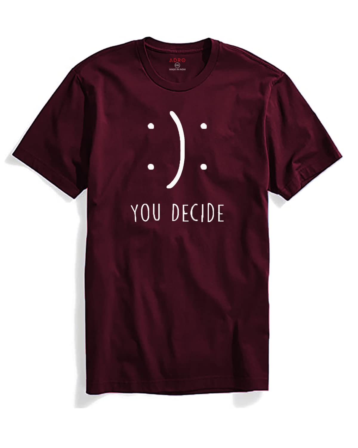 ADRO You Decide Mens Printed T-Shirts (RNR-M-DEC-MR_Maroon)