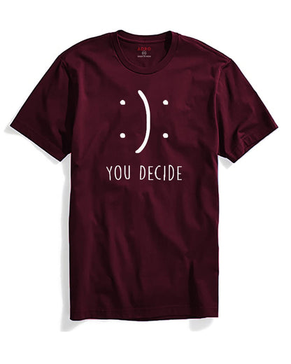 ADRO You Decide Mens Printed T-Shirts (RNR-M-DEC-MR_Maroon)