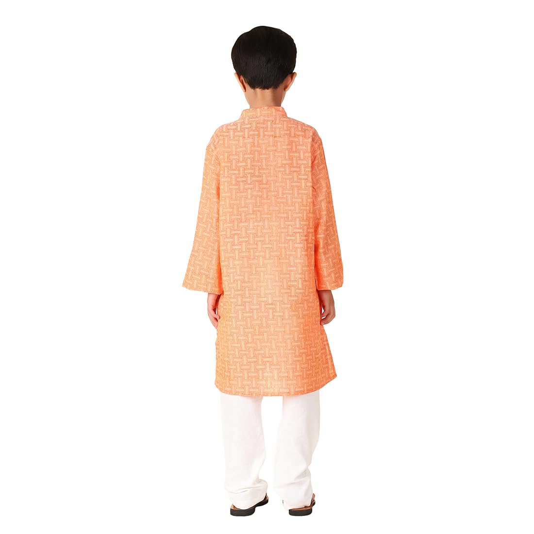 Fabindia BoyS Cotton Printed Regular Kurta (1030887Orange_Orange