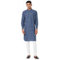 Fabindia Men Striped Long Kurta With Cuff Cotton_Xs Dark Blue