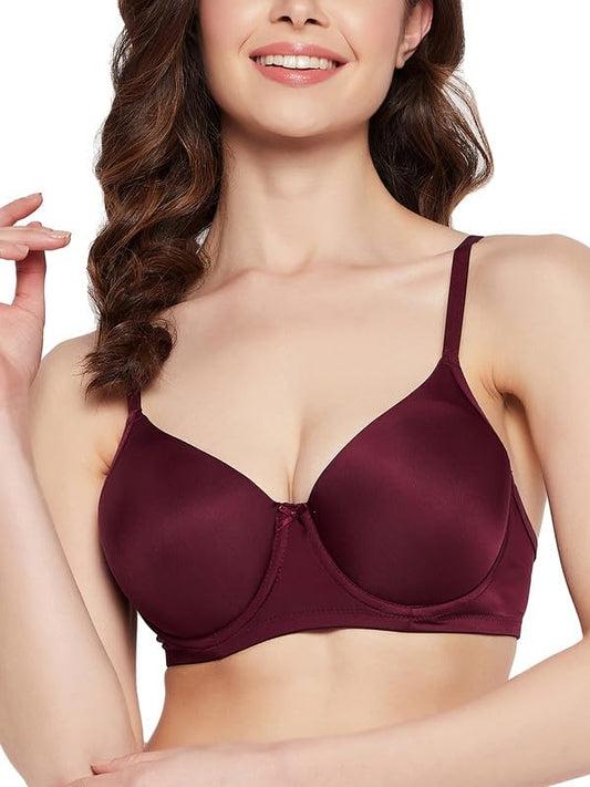 Clovia Polyamide Solid Padded Full Cup Underwired T-Shirt Bra (BR1022P15_Purple_42D)