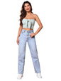 Kotty WomenS Cotton Lycra Blend Relaxed Fit High Rise Jeans(Blue,28)