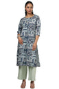 Soch Womens Blue Rayon Ethnic Motifs Kurta