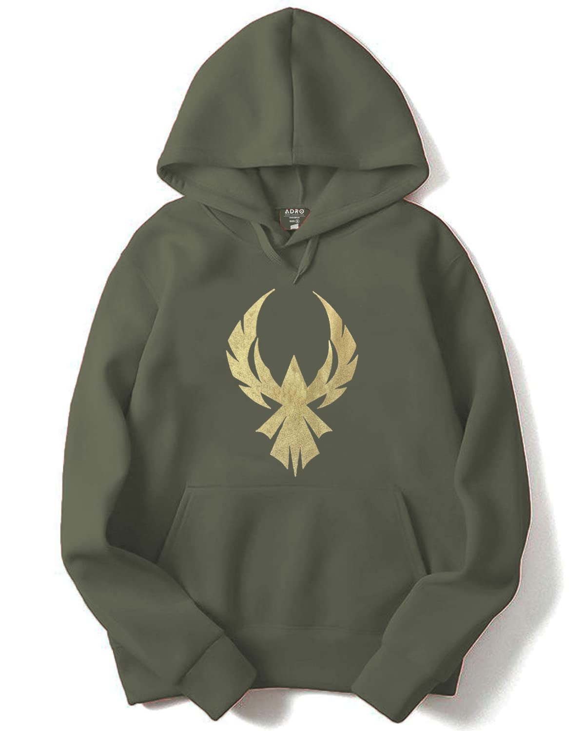 ADRO Men's Cotton Neck Hooded Sweatshirt (H20-GL-EAG)
