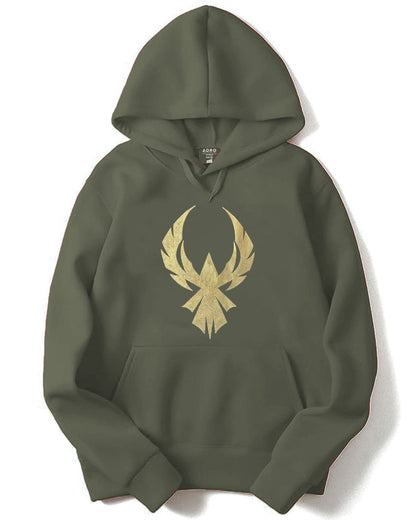 ADRO Men's Cotton Neck Hooded Sweatshirt (H20-GL-EAG)