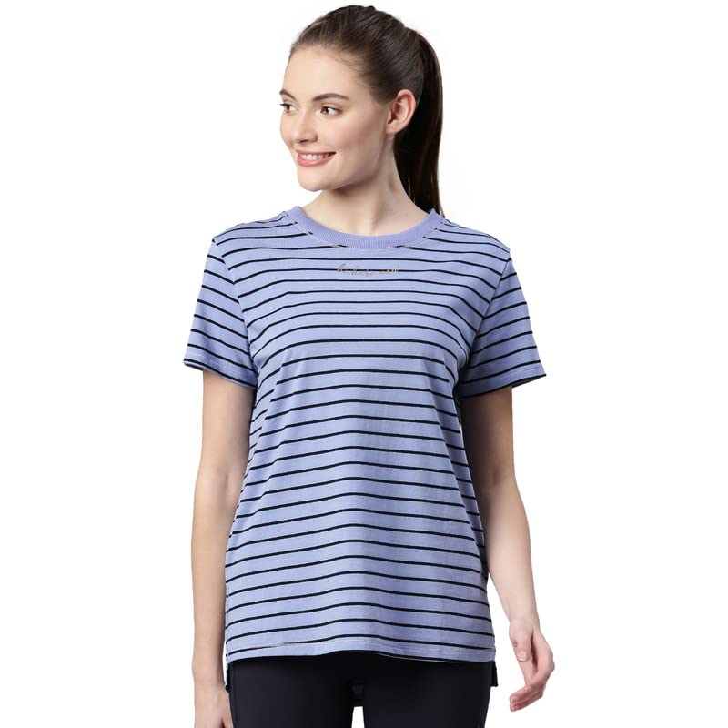 Enamor Athleisure Relaxed Fit Short Sleeve Round Neck Antimicrobial Finish Breathable Stretch Cotton Activewear Sports Tshirt fo