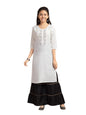 Aarika Girls Casual Wear White Colour Embellished Cotton Kurti (9-16 Years)