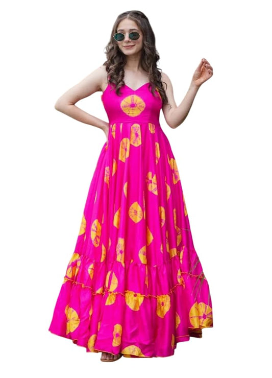 Wedani Rayon Dress for Women Pink