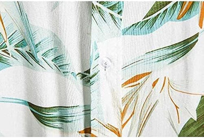 OM SAI LATEST CREATION Shirt for Men || Rayon Shirts for Men || Tropical Leaf Printed Short Sleeve & Spread Collar Shirts for Bo