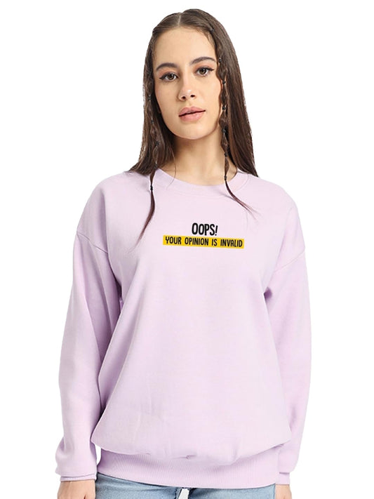Bewakoof Womens Graphic Printed Oversized Sweatshirt_550989_Purple_XL