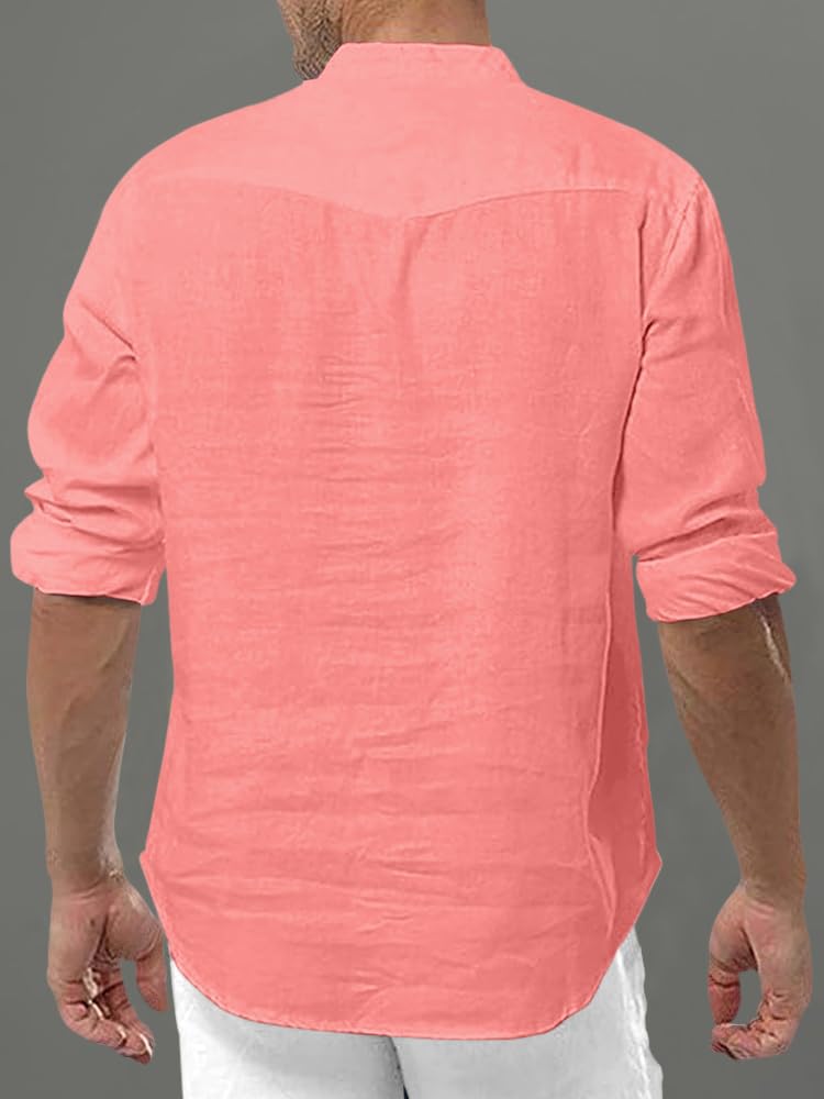 Finivo Fashion MenS Solid Cotton Blend Regular Fit Straight Kurta, Pack Of 1 Peach