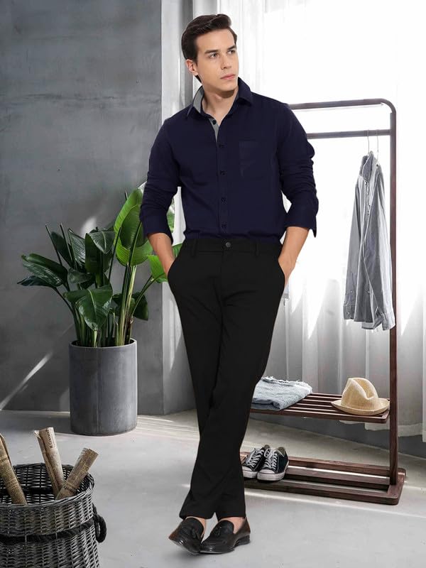 Tee Projekt Cotton Office wear Shirt|| Solid Shirt for Mens|| Casual Shirt for Men||Long Sleeve Spread Collar Shirt for Men Dar