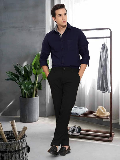 Tee Projekt Cotton Office wear Shirt|| Solid Shirt for Mens|| Casual Shirt for Men||Long Sleeve Spread Collar Shirt for Men Dar