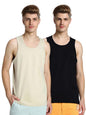 Veirdo Mens 100% Cotton Scoop Neck Regular Fit Solid Core Sleeveless Vest