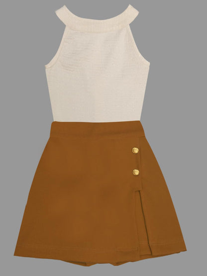 A.T.U.N. (ALL THINGS UBER NICE) Girls Stylish Two Piece Outfit Set with Sleeveless Tank Top and Skort | Casual Summer Clothing