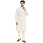 Fabindia Men Dobby Slim Fit Long Kurta With Cuff Cotton_S White