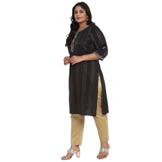 Aurelia Women's Cotton Blend Geometric Regular Kurta
