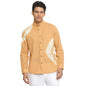 Fabindia Men's Orange Cotton Printed Slim Fit Casual Shirt