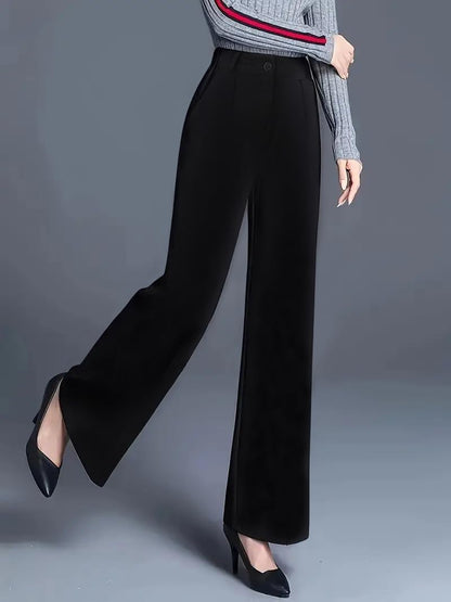 Toochki Premium Womens Black Slim 4-Way Stretch Formal Trousers (Flexi-Waist | Easy Care | Desk-to-Dinner)